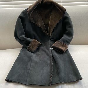 Women’s Genuine Blue Duck Shearling Knee Length Coat